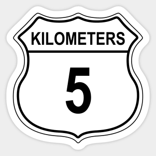 5k US Highway Sign Sticker